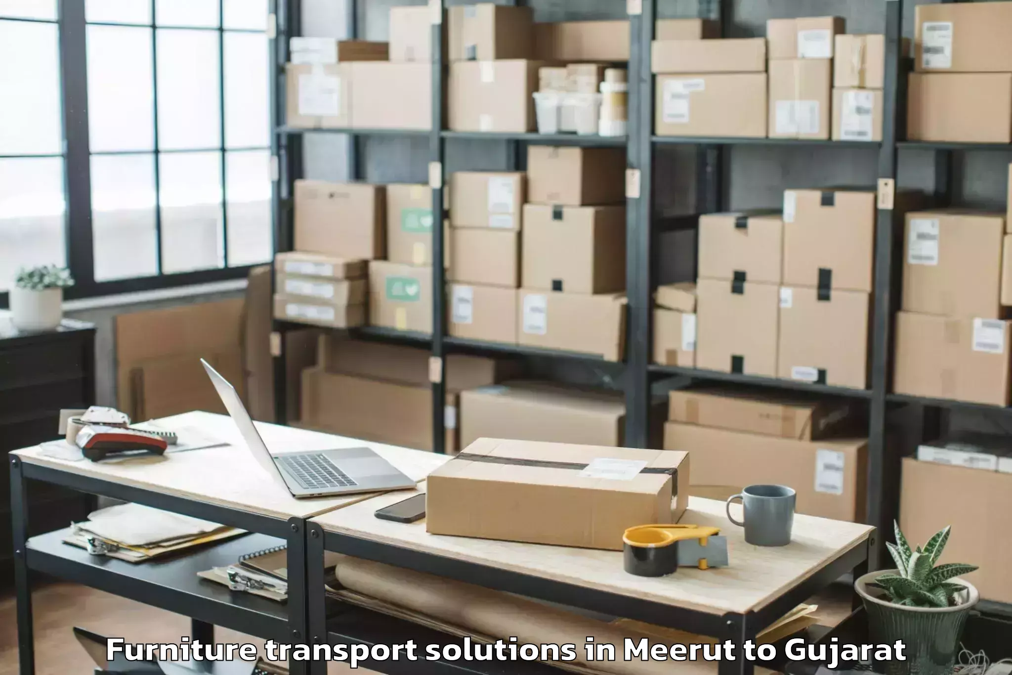 Comprehensive Meerut to Girgadhada Furniture Transport Solutions